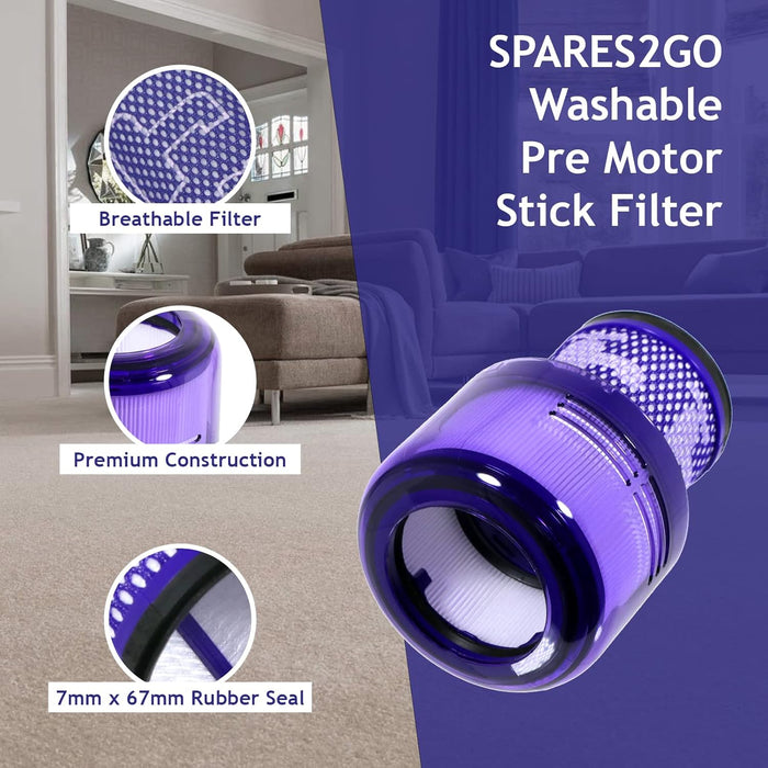 V15 Filter SV22 compatible with Dyson Vacuum Cleaner Cyclone Animal Absolute 970013-02 (Pack of 2 Filters)