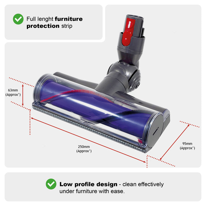 Brush Head for Dyson V7 V8 V10 V11 V15 Vacuum Cleaners Animal Torque Direct Drive Head + Brush