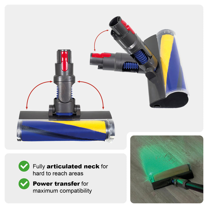Soft Roller Brush Head for VACTechPro V15 Hard Floor Dirt Detect Laser
