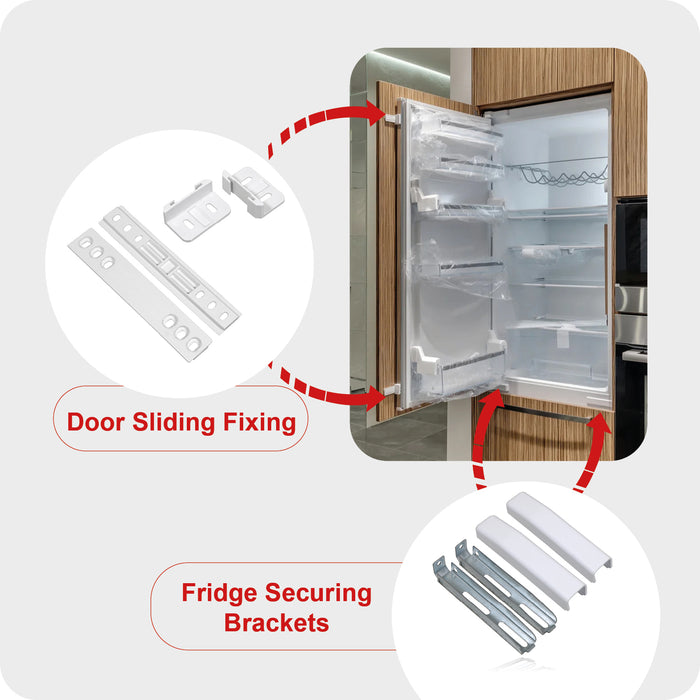 Integrated UNIVERSAL Fridge Door Slide Mounting Bracket Slider Kit  (x4)