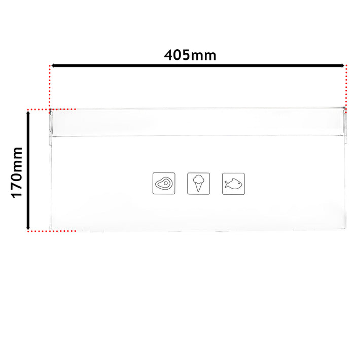 Beko Middle Drawer Front Clear Panel Handle 405mm x 170mm CFG CSG 5928580100