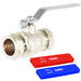 Full Bore Lever Ball Valve Isolating Stop Tap Kit with Blue (Cold) and Red (Hot) Handle Sleeves (28mm)