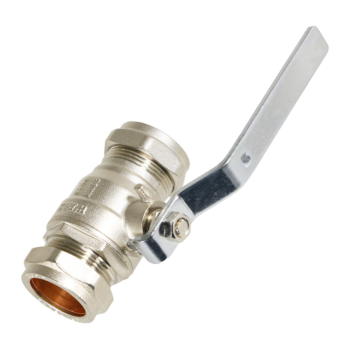 Full Bore Lever Ball Valve Isolating Stop Tap Kit with Blue (Cold) and Red (Hot) Handle Sleeves (28mm)