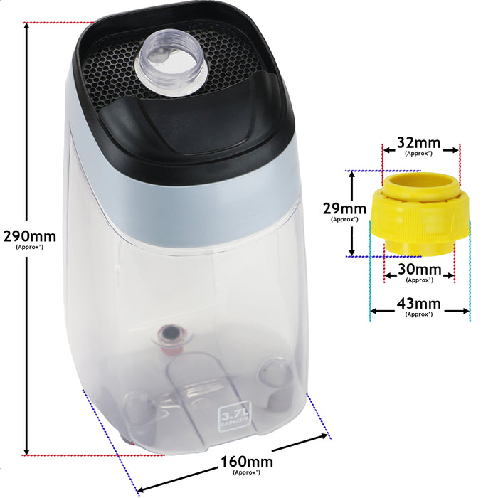 Clean Water Tank With Cap For Bissell ProHeat 2X Revolution Pet Pro 20662 Cleanshot 20666 Carpet Cleaners 3.7l