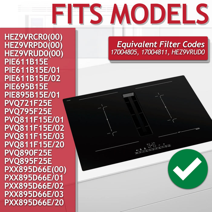 Activated Carbon Filter for Bosch HEZ PIE PVQ PXX Cooker Hood (Pack of 4 Filters)