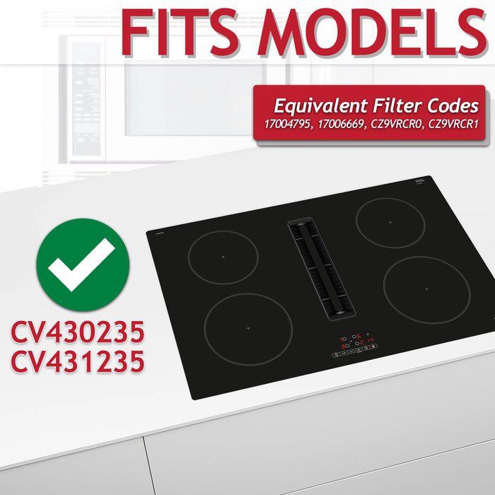 Activated Carbon Filter for Constructa CV430235 CV431235 Cooker Hood (Pack of 4 Filters)