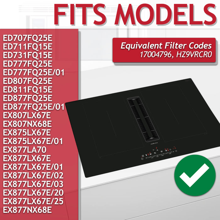 Activated Carbon Filter for Siemens ED777 ED877 EX807 EX875 EX877 Cooker Hood (Pack of 8 Filters)