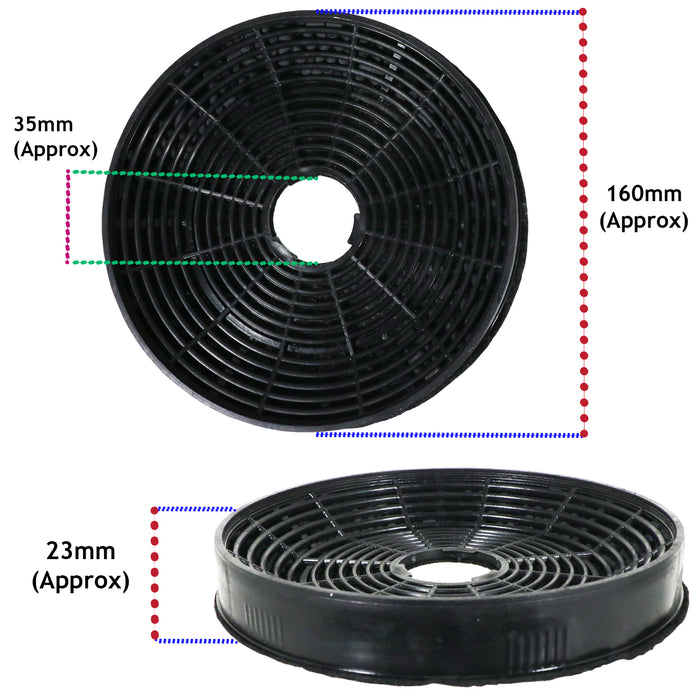 Carbon Charcoal Vent Filter for Beko Cooker Extractor Hood (Pack of 2 Filters)