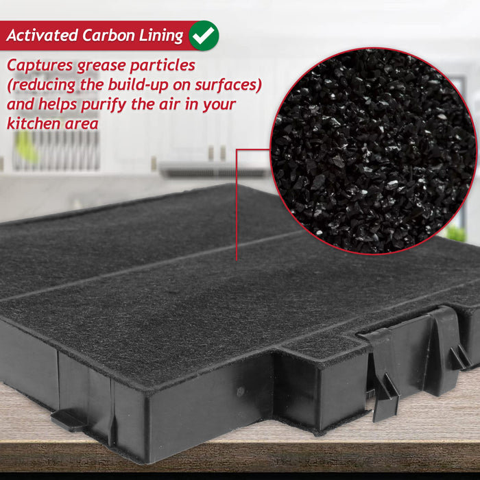 Carbon Filter for Siemens Cooker Hood Extractor Vent LZ10DXA00(00) 11022296 DWZ0DX0A0 (215mm x 210mm x 25mm)