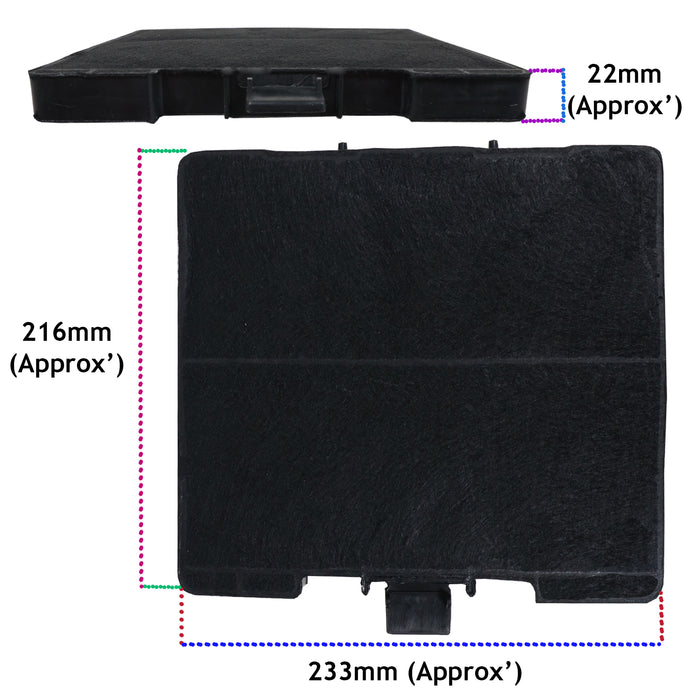 Carbon Filters for Bosch DWB06W452B Cooker Hood 11026769 DHZ5326 DHZ5325 DHZ5365 (Pack of 2)