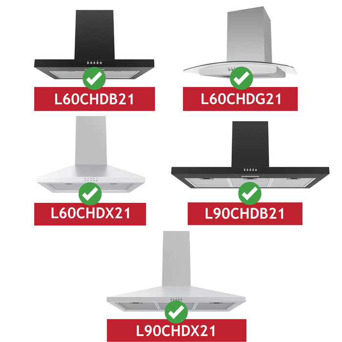 Carbon Filters for Logik Cooker Hood L60CHDB21 L60CHDG21 L60CHDX21 x 2
