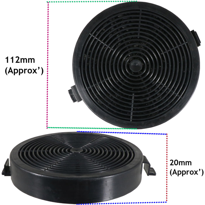 Carbon Filters for Klarstein Cooker Hood CF04 SOFIA 90 SOFIA 60 10034258 (Pack of 4)