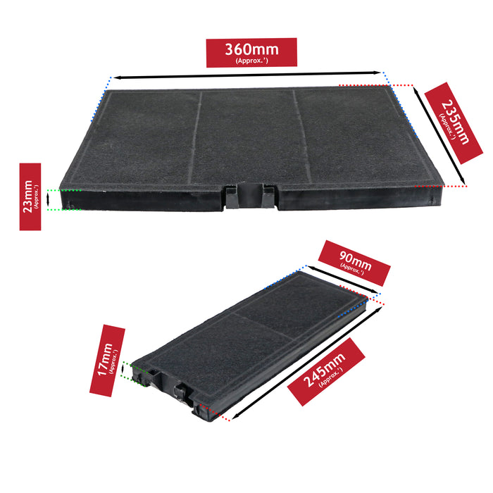 Filter for Neff D65 D95 D96 Cooker Hood Carbon Filters Set x 2 11018700 11041790