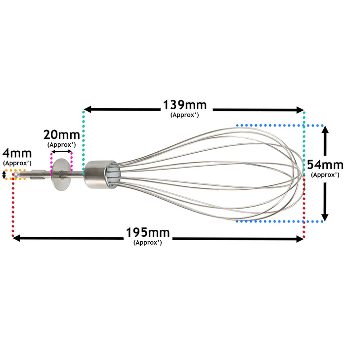 Whisk Attachment For Kenwood HBM40 HBM60 HBM80 TriBlade Hand Blenders AS00004189