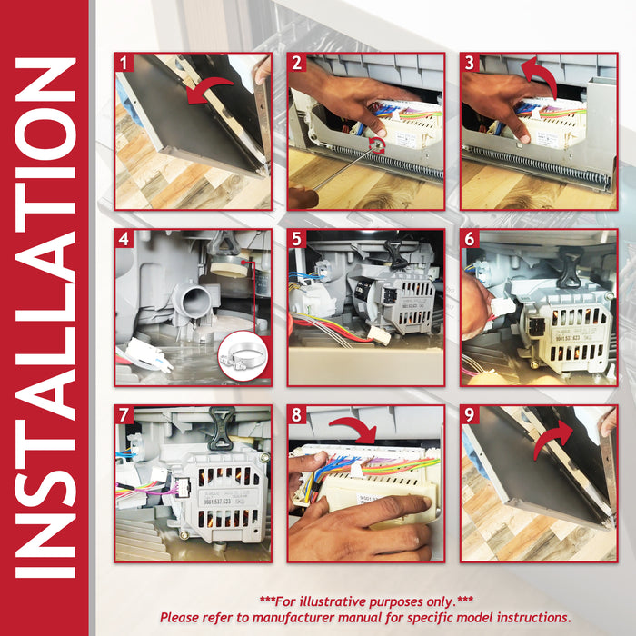 Bosch Neff Siemens Dishwasher Heat Pump Motor Flow Main Circulation Assembly Kit (12014980)