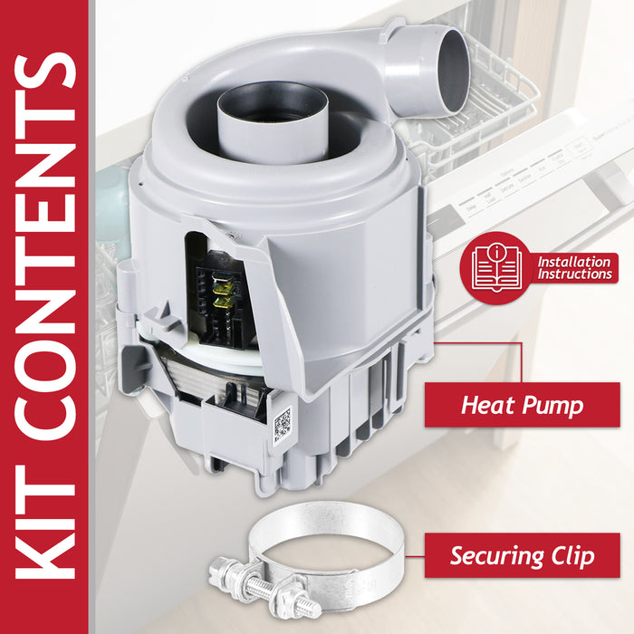 Bosch Neff Siemens Dishwasher Heat Pump Motor Flow Main Circulation Assembly Kit (12014980)