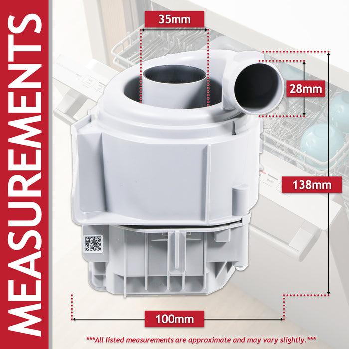 Bosch Neff Siemens Dishwasher Heat Pump Motor Flow Main Circulation Assembly Kit (12014980)