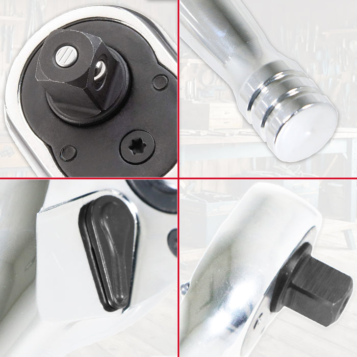3/8" Socket Ratchet Square Drive 100 Teeth Quick Release Reversible Chrome Vanadium Steel Tool