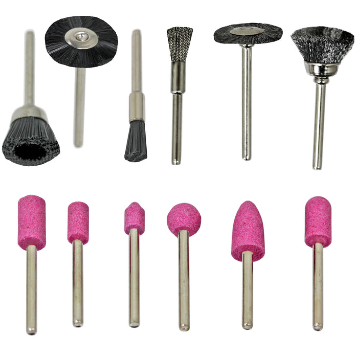 Wire Brush Brass Drill Wheel Set 1/4" 6mm + Cleaning & Polishing Kit 20 Pces