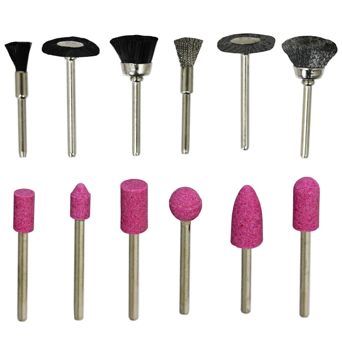 Wire Brush Brass Drill Wheel Set 1/4" 6mm + Cleaning & Polishing Kit 20 Pces