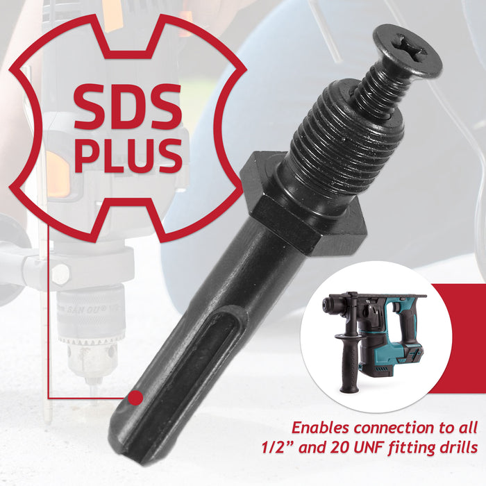 Keyed Chuck SDS Plus Adaptor Kit 1.5mm - 13mm Drill Bit 1/2" x 20 UNF Shaft Set