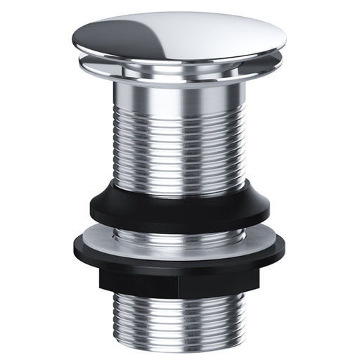 Clicker Basin Waste Bathroom / Sink Plug 1 1/4" Round Silver Unslotted