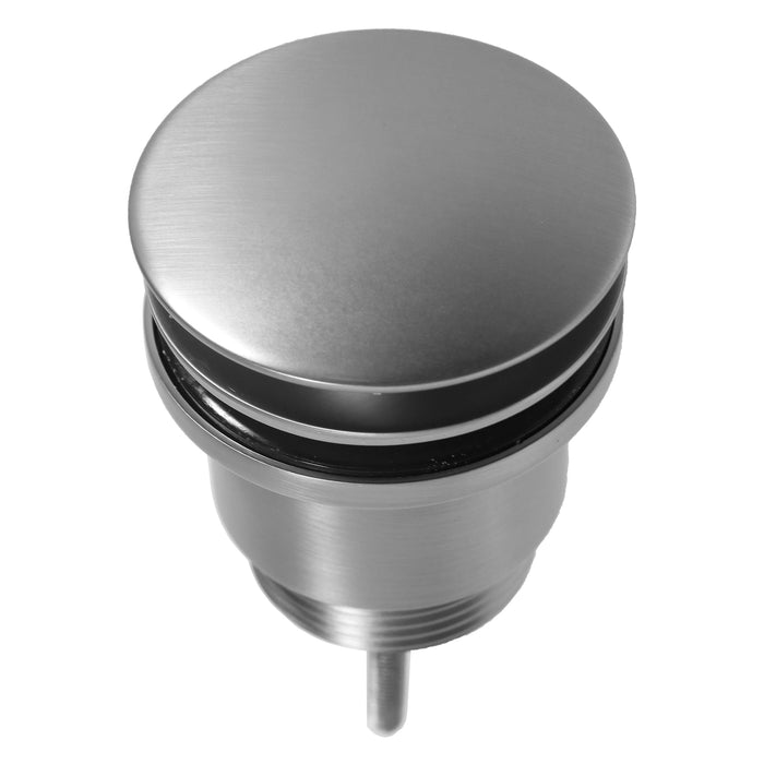Clicker Basin Waste Plug 1 1/4" 60mm Click Clack Bathroom Sink Pop Up Push Dome (Brushed Nickel)