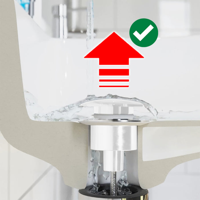 Clicker Basin Waste Plug 1 1/4" 60mm Click Clack Bathroom Sink Pop Up Push Dome (Matt White)