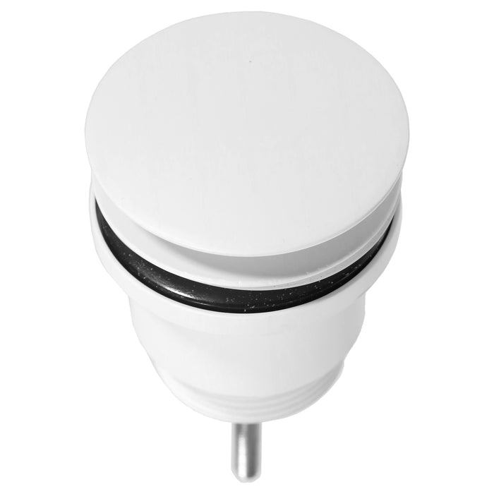 Clicker Basin Waste Plug 1 1/4" 60mm Click Clack Bathroom Sink Pop Up Push Dome (Matt White)