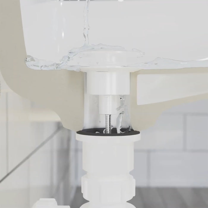 Clicker Basin Waste Plug 1 1/4" 60mm Click Clack Bathroom Sink Pop Up Push Dome (Matt White)