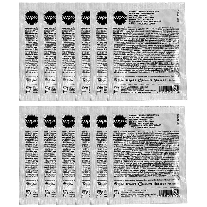 WPRO Universal Limescale & Detergent Remover For Dishwasher - 4 Packs of 12 - C00090908