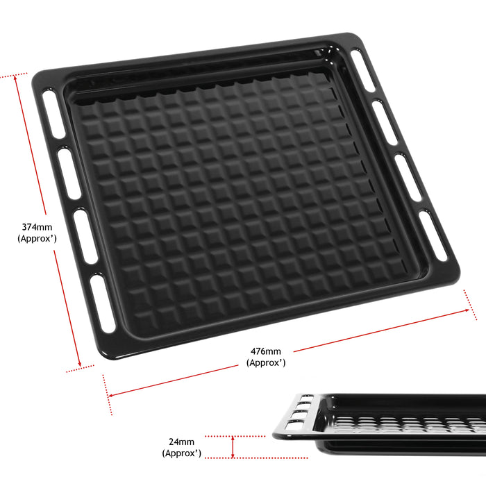 Oven Grill Tray Crisper Shelf For Hotpoint Full Width Bottom Drip Base Pan Rack 476mm x 374mm