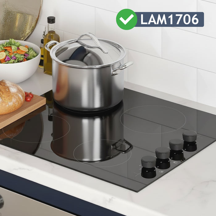 Control Knobs for Lamona LAM1706 Ceramic Hob C00889465 210480799 (Black, Pack of 4)