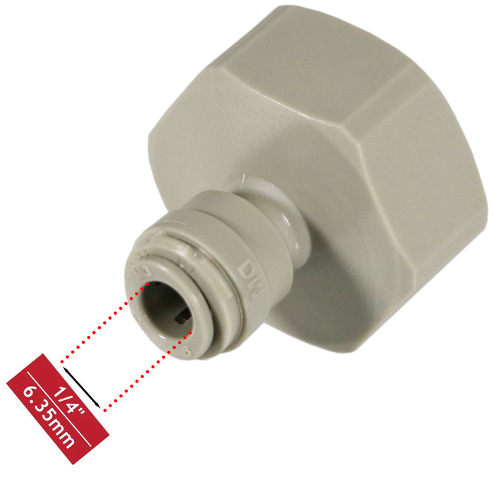 Female Adaptor 1/4" Push Fit x 3/4" BSP for American Fridge Freezer Water Pipe