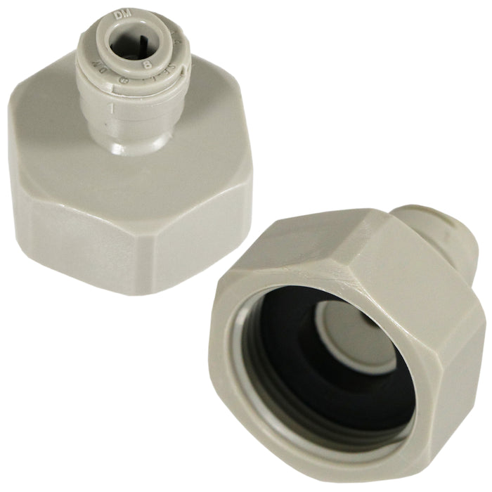 Female Adaptor 1/4" Push Fit x 3/4" BSP for American Fridge Freezer Water Pipe x 2 Adaptors