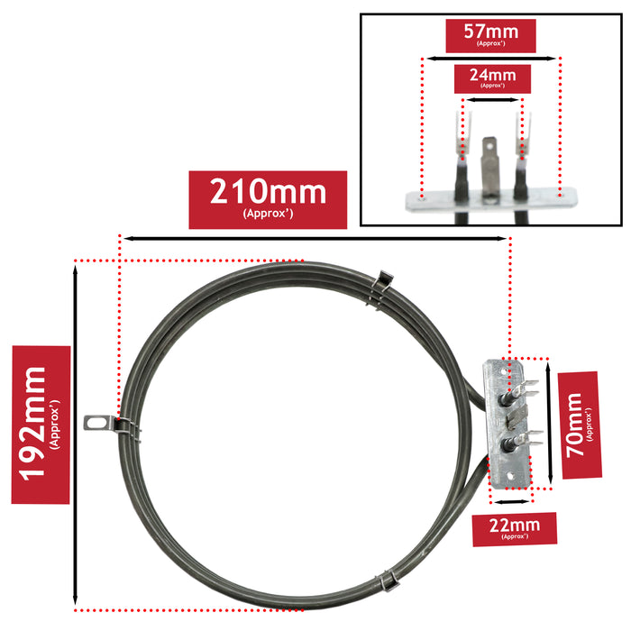 Fan Oven Element for CDA 2200w Heating Heater Coil CD60 CD90 DV99 RC90 RV100