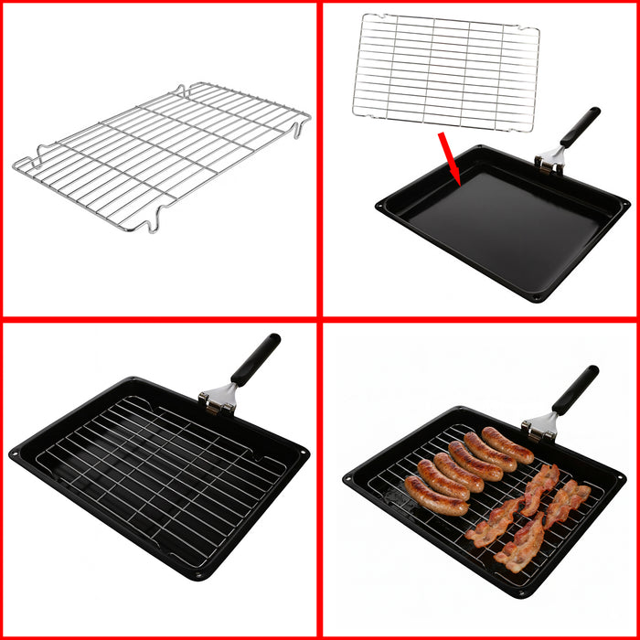 Grill Pan Grid Rack Insert Oven Mesh Universal Small Silver Wire 315mm x 185mm