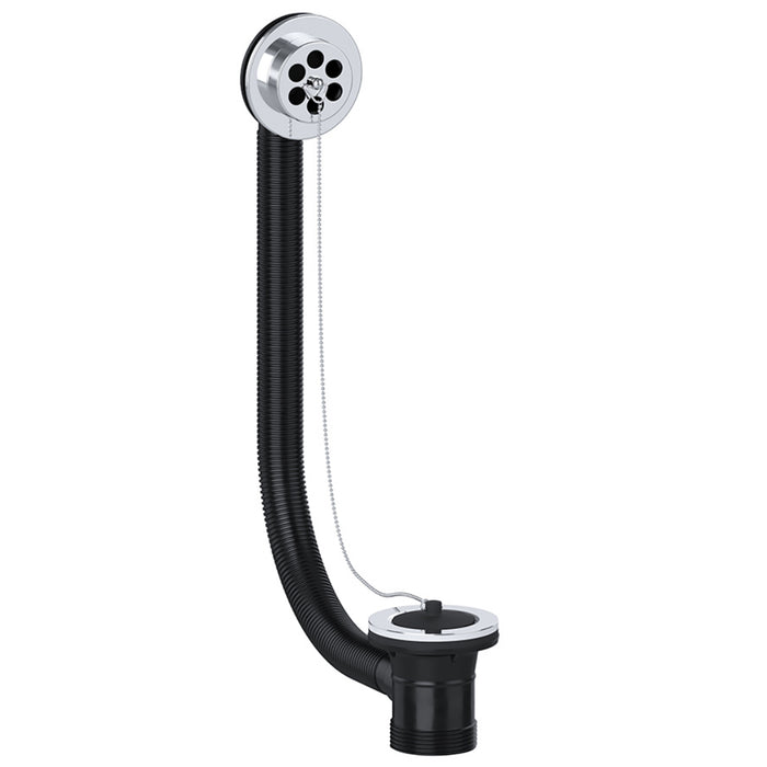 Bath Combination Waste Overflow Plug & Chain 40mm 1.5" (Silver)