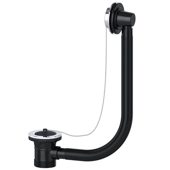 Bath Combination Waste Overflow Plug & Chain 40mm 1.5" (Silver)