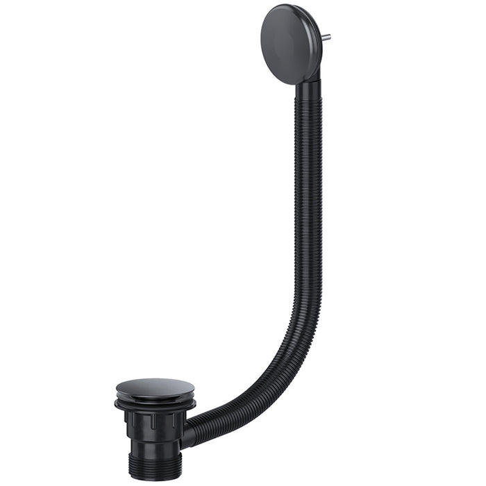 Clicker Bath Waste Plug 40mm 1.5" Combination Click Clack Overflow (Black)