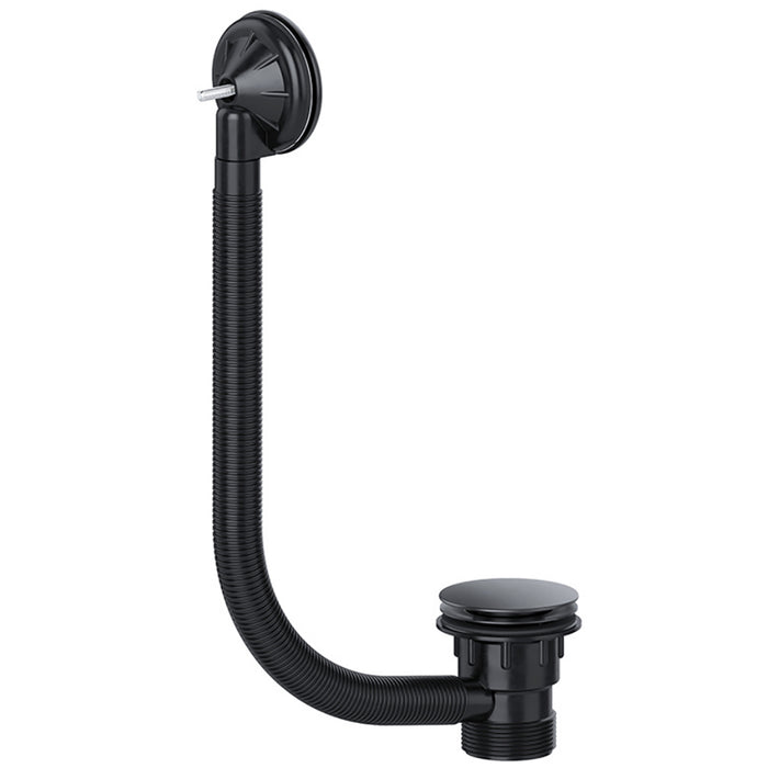 Clicker Bath Waste Plug 40mm 1.5" Combination Click Clack Overflow (Black)