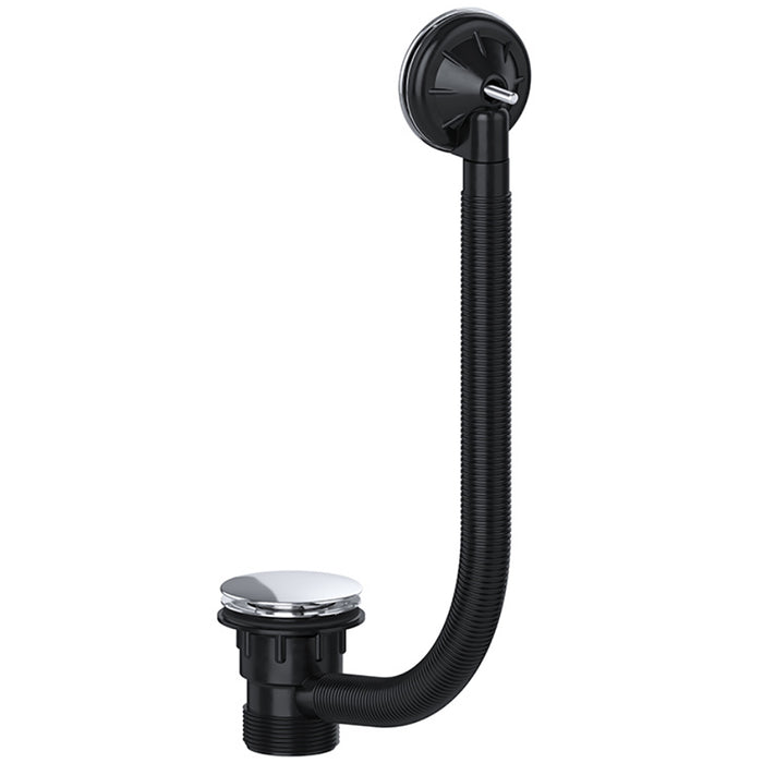 Clicker Bath Waste Plug 40mm 1.5" Combination Click Clack Overflow (Silver)