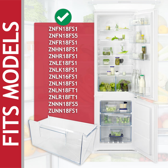 Zanussi Fridge Freezer Bottom Drawer ZNFN ZNFR ZNHN ZNHR ZNLK ZNLN ZNLR ZNNN ZUNN Lower Shelf Box (140184296055)