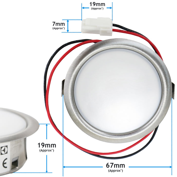 Cooker Hood Light Bulb & Lens For AEG Fits Zanussi Fits Electrolux 99905.38 140186631010 3.1W 3V LED 67mm