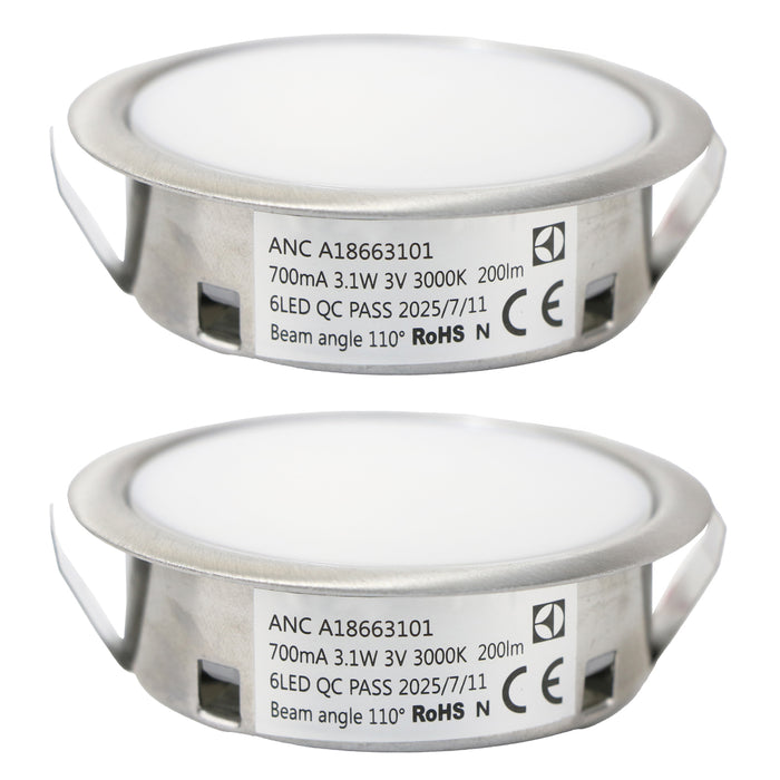 Cooker Hood Lights For AEG Fits Zanussi Fits Electrolux 99905.38 140186631010 3.1W LED 67mm (Pack of 2)
