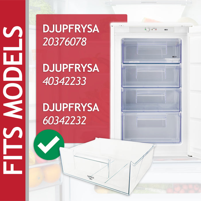 IKEA DJUPFRYSA Fridge Freezer Drawer Top Upper Middle Container Box (2647017017)