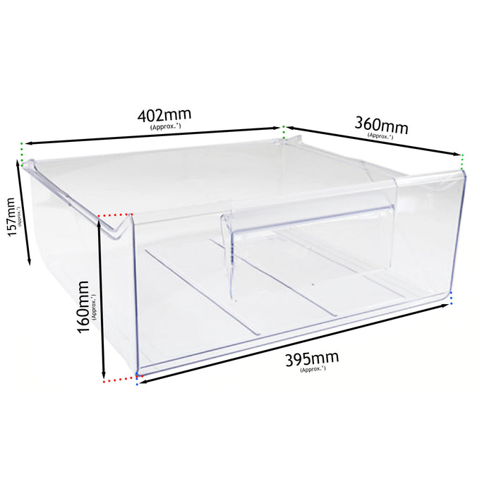 Zanussi Freezer Drawer Top Middle ZBB27453SK ZBB28441SA ZBB28441SV ZBB28442SA 402 x 157 mm