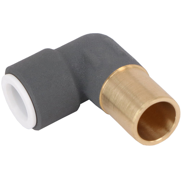 Radiator Valve Reducing Elbow Stem Compression 15mm x 10mm Pushfit Anthracite 2 x Valves
