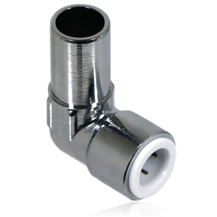 15mm x 10mm Pushfit Radiator Valve Chrome Reducing Elbow Stem Compression (Pack of 4)