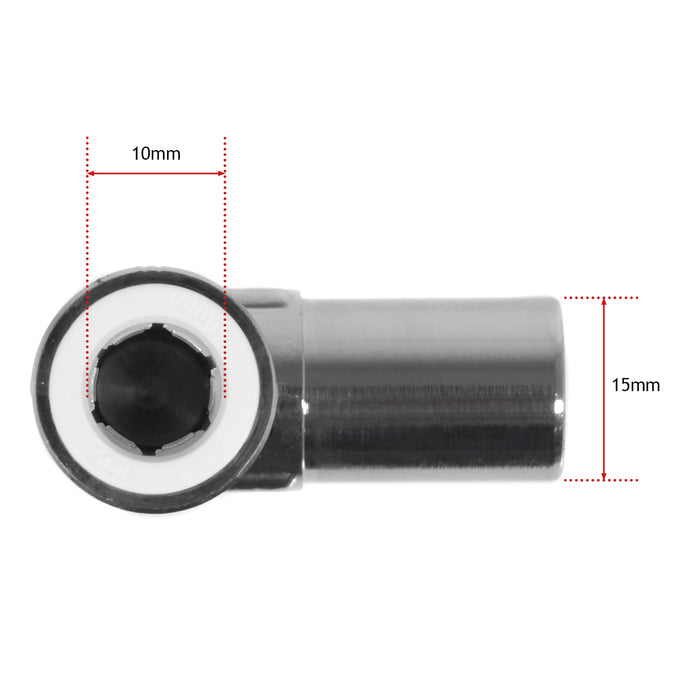 15mm x 10mm Pushfit Radiator Valve Chrome Reducing Elbow Stem Compression (Pack of 2)
